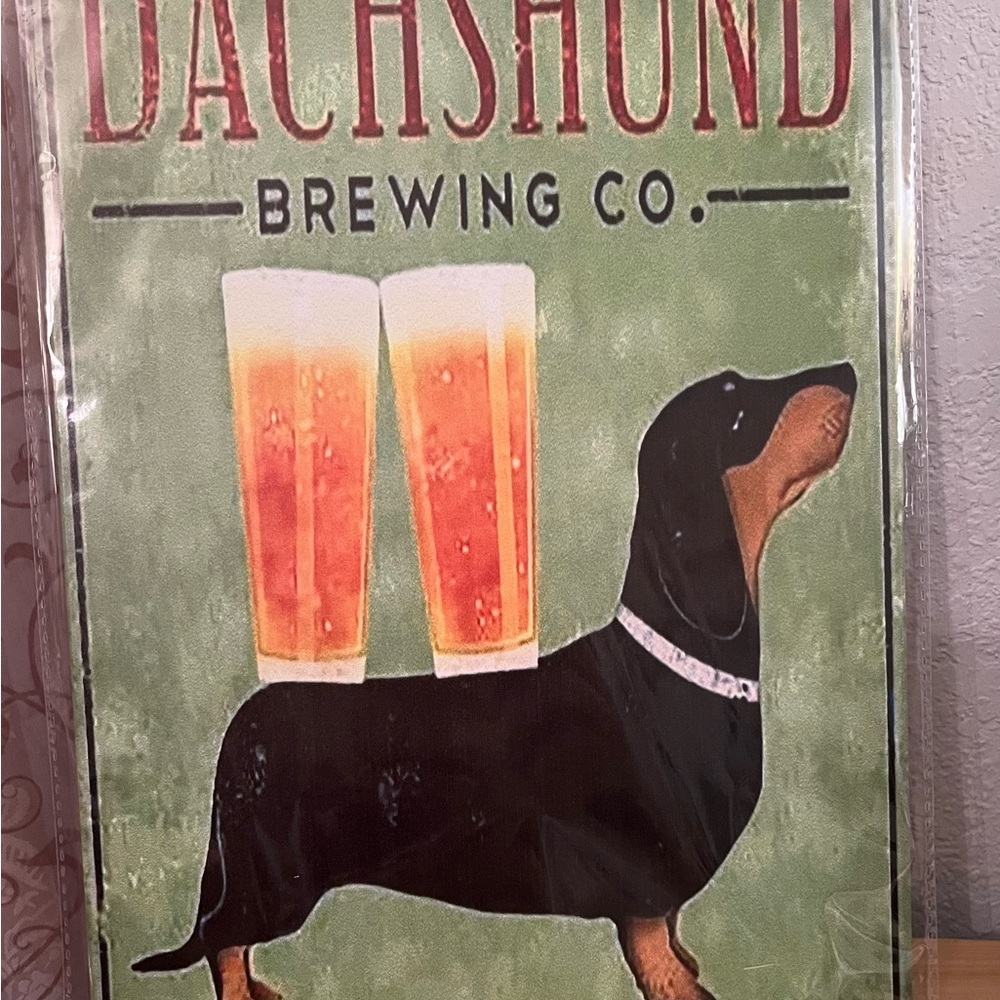 Dachshund 12” x 8” tin decor sign